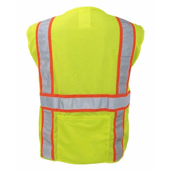 Surveyor Safety Vest Class 2 W/ Zipper & Radio Clips (Lime/4X-Large)